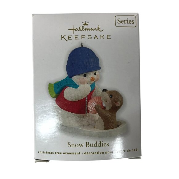 2012 HALLMARK KEEPSAKES ORNAMENT SNOW BUNNIES AND OTTER - Picture 1 of 5